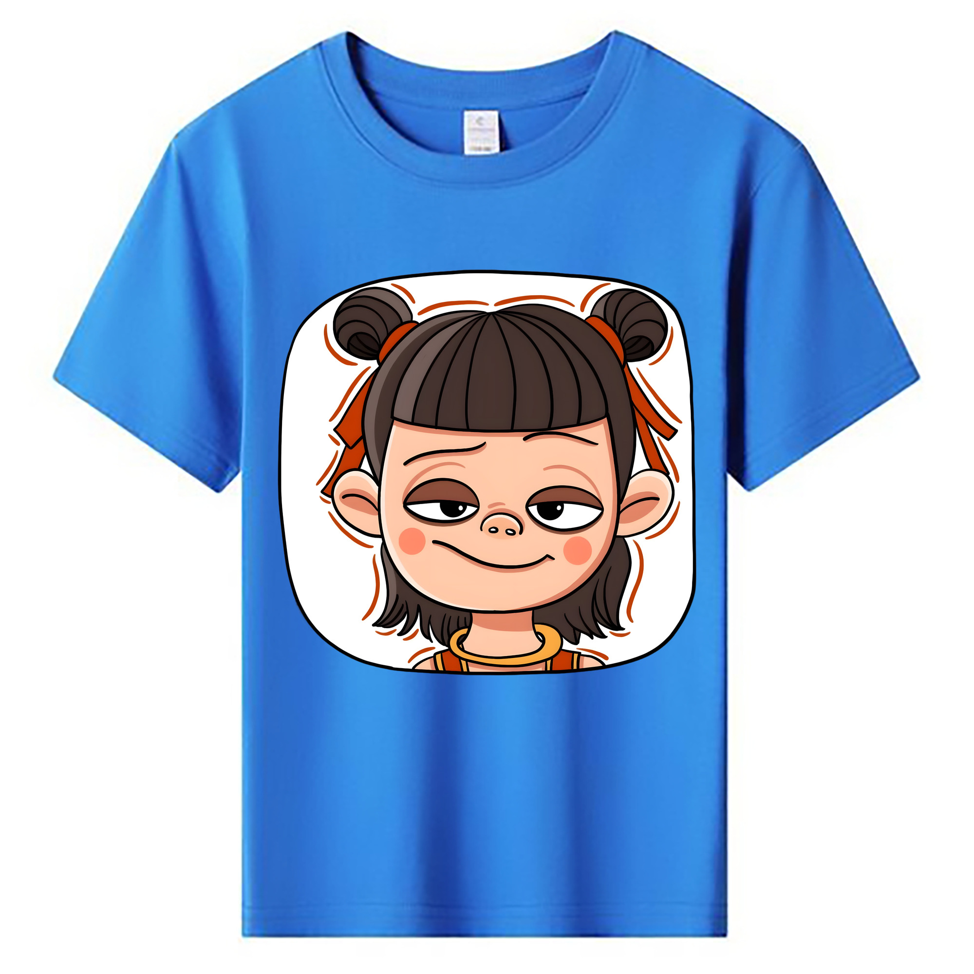 （画像用） Ne Zha 2 ナタ 魔童の大暴れ 綿100％キッズTシャツ（フロントプリント）